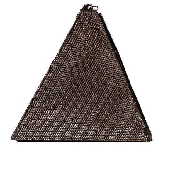 Vintage Y2K Pyramid Rhinestone Purse With Chain - Picture 9 of 11